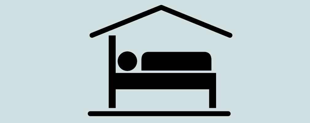 Image of house icon with a bed
