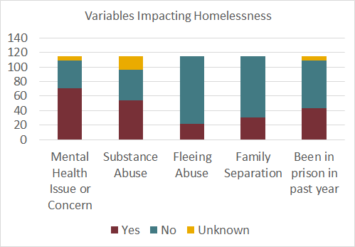 Reason why individual is experiencing homelessness