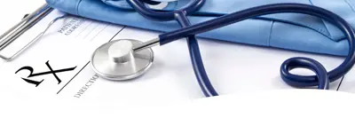 Image of a stethoscope on a table.