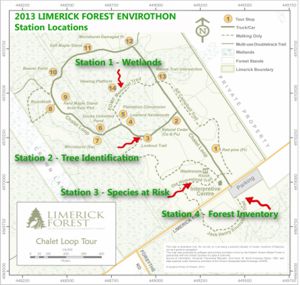 Envirothon station locations Map of Envirothon station locations